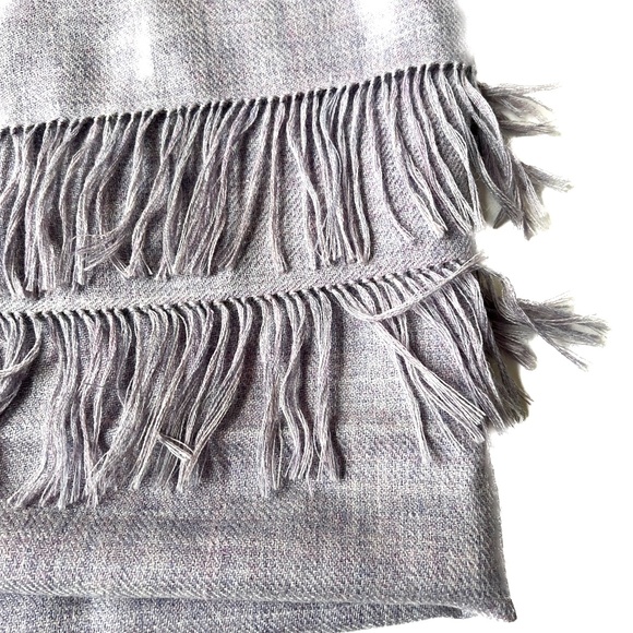 NWOT KUNA 100% baby Alpaca SCARF pale lavender purple w. fringe made in Peru - Picture 3 of 7